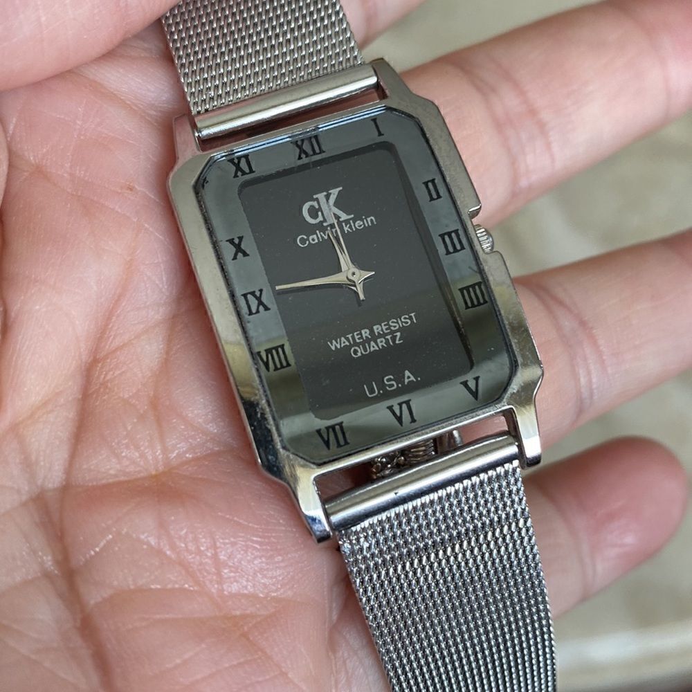 Calvin Klein Slim Tank Quartz Watch Stainless Steel Strap